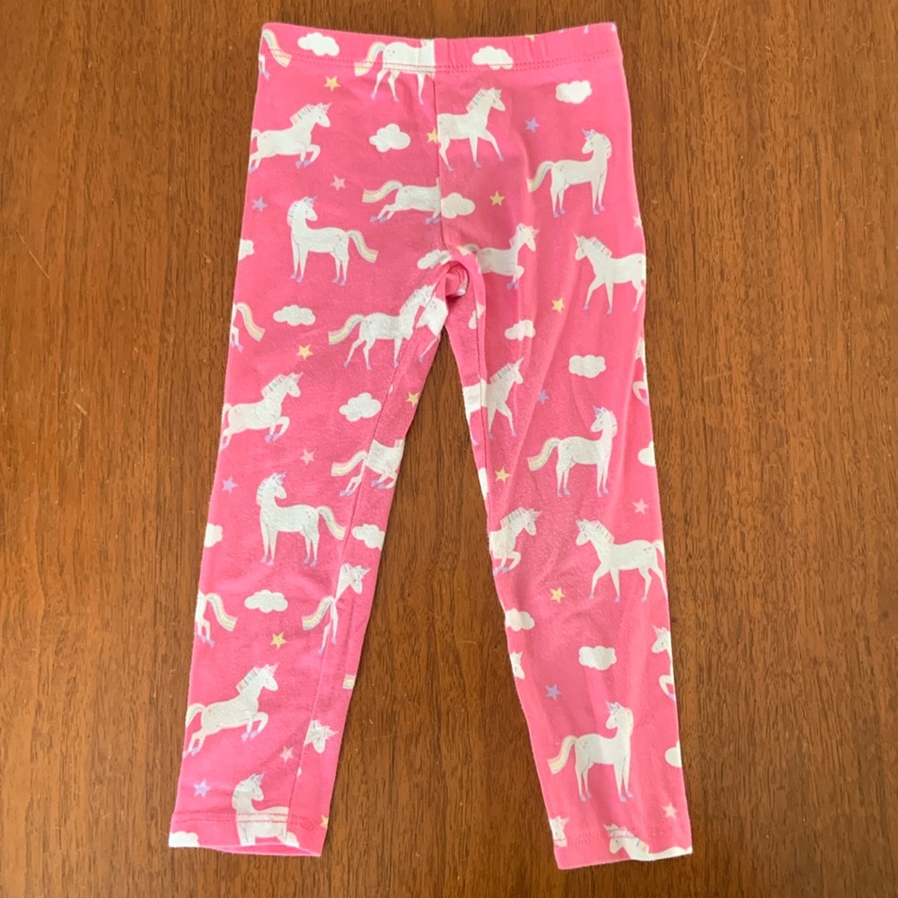 🍓3/$10 The Children's Place Pink Unicorn Print Leggings size 2T
